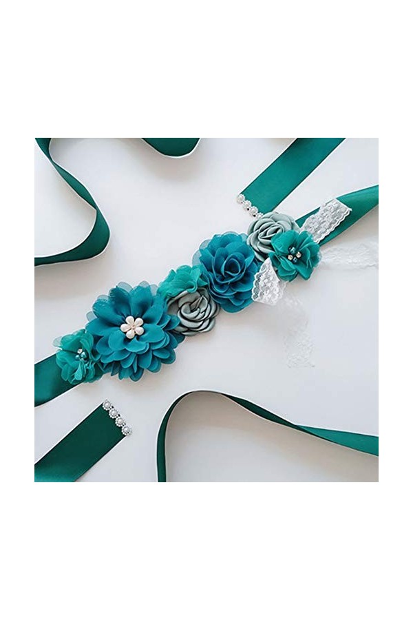 Egurs Fleur Ceinture en Dentelle Rose Ceinture Mariage Nuptiale Ceinture de Mariage Ivoire