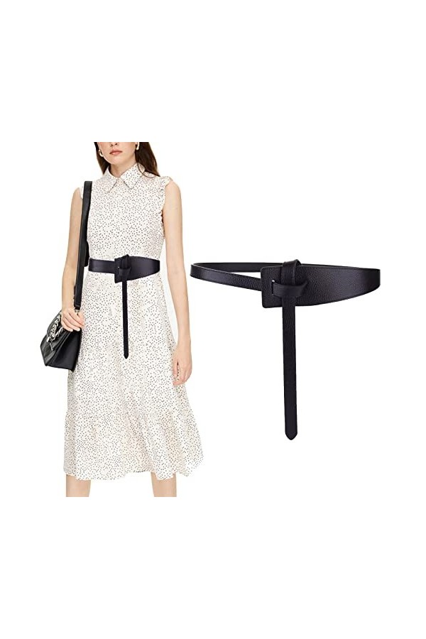 AWOCAN Ceinture à nouer pour femme avec ceinture et combinaison - Noir - taille unique