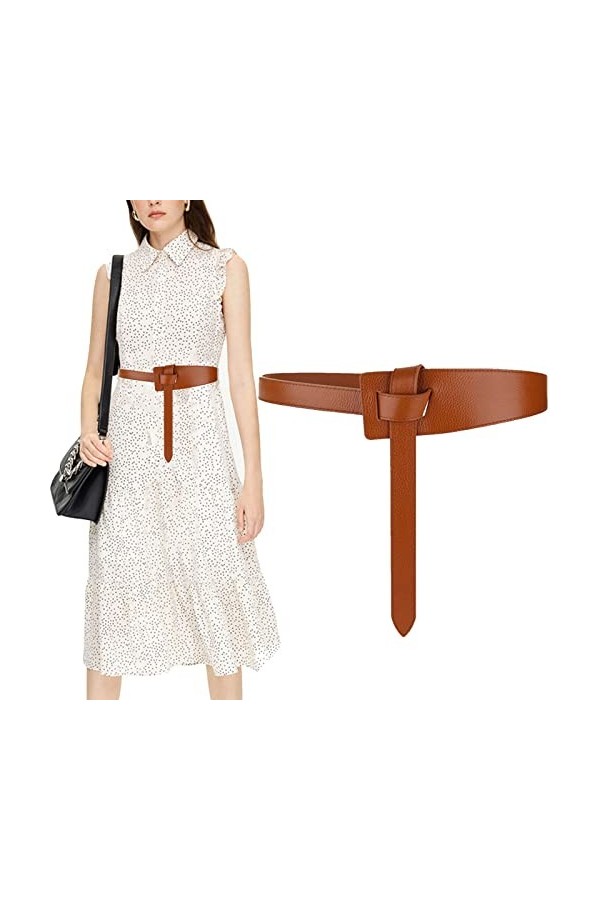 AWOCAN Ceinture à nouer pour femme avec ceinture et combinaison - Noir - taille unique