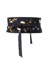Générique Ceinture Femme Large Obi Style Japonais Assortir avec Robe Kimono, Yukata - Noir