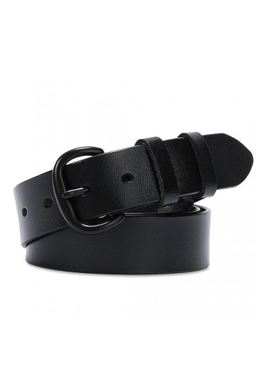 JasGood Ceinture en cuir pour femme - Pour jeans - Noir - Avec boucle ardillon, 1 - Noir., 140cm Passt Taillengröße 116-125cm
