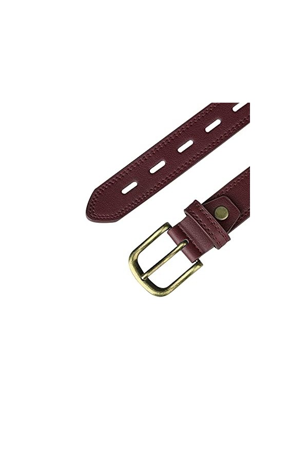 Allegra K Ceinture en similicuir pour femme, boucle à ardillon en métal, ceintures de taille plus pour la robe de jeans Rouge