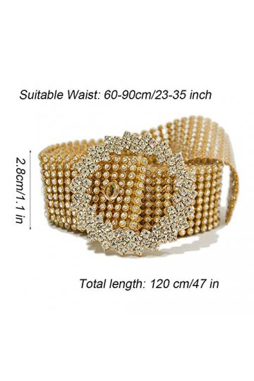 Ceinture de Strass, O-Ring Ceinture, Ceinture Scintillante à Strass, Diamant Chaîne Ceinture De Mode, Ceinture de Taille pour