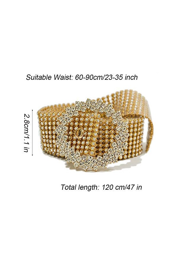 Ceinture de Strass, O-Ring Ceinture, Ceinture Scintillante à Strass, Diamant Chaîne Ceinture De Mode, Ceinture de Taille pour