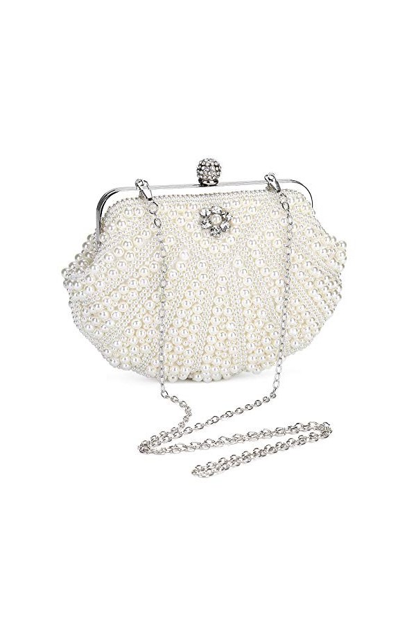 UBORSE Pochette Sac de Soirée Femme Strass élégante Petit Sac à Bandoulière de Ceremonie Mariage Cocktail élégant avec chaîne