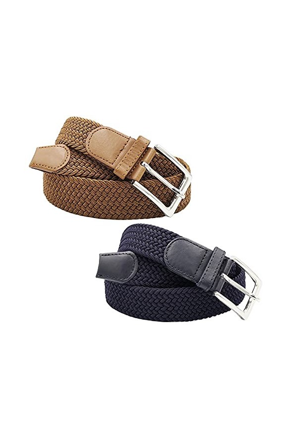 Gloop Ceinture élastique tressée unisexe - Largeur : environ 3,5 cm - Taille : 105 cm - 110 cm - 115 cm - 120 cm - 130 cm - 1