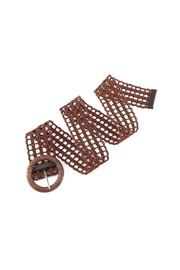 CHIC DIARY Ceinture tressée tendance pour femme - Ceinture en jean - Ceinture décorative pour robe dété, Marron café, taille