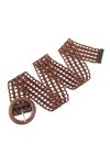 CHIC DIARY Ceinture tressée tendance pour femme - Ceinture en jean - Ceinture décorative pour robe dété, Marron café, taille