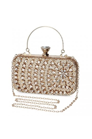 UBORSE Sac de Soirée Pochette Mariage Sac à Main Femme en Bandoulière Chaîne Démontable Superbe Cadeau pour Fête