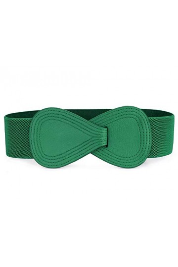 sourcing map Dame Numéro 8 boucle verrouillage panneau Ceinture élastique bleu Sangle vert Taille ajustée: 25 "/ 63,5 cm - 37