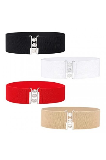Belvanr Ceinture Large Femme 4 Pièces Ceintures Extensible pour Femme Ceinture Vintage Élastiquée pour Femmes Ceinture Elasti