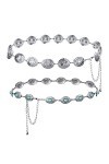 LUTER 2pcs Ceintures Concho pour Femme, Ceinture Chaîne Réglable avec Turquoise Ceinture Western Femme Chaîne de Taille pour 