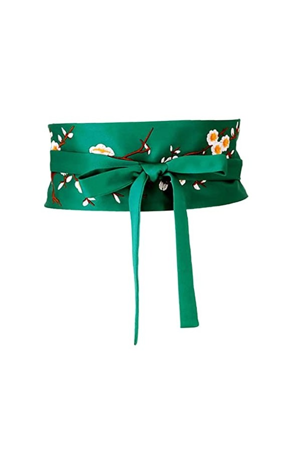 Générique Ceinture Femme Large Obi Style Japonais Assortir avec Robe Kimono, Yukata - Vert