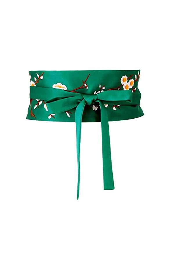 Générique Ceinture Femme Large Obi Style Japonais Assortir avec Robe Kimono, Yukata - Vert
