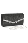 UBORSE Sac de soirée Femme Pochette Brillante avec Strass Sac à main avec Chaîne Petit sac à bandoulière Enveloppe Sac à band