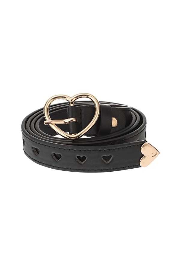 TENDYCOCO Ceinture à boucle en forme de cœur - Ceinture creuse - Ceinture en cuir synthétique - Ceinture de taille pour femme