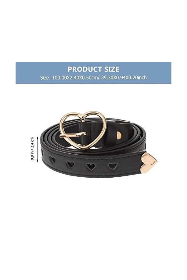 TENDYCOCO Ceinture à boucle en forme de cœur - Ceinture creuse - Ceinture en cuir synthétique - Ceinture de taille pour femme