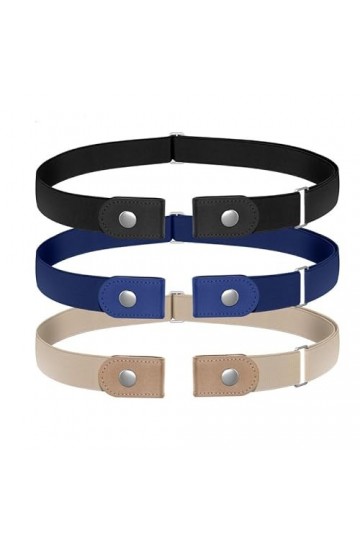 Udekit Pas de Boucle Ceinture élastique Extensible Taille Ceinture Boucle Libre pour Jeans Pantalons 3 pièces/ensemble 