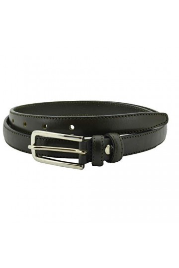 Conte Massimo, Ceinture Fine pour Femme en Cuir véritable, Made in Italy, Raccourcissement Possible, 2 cm de Haut