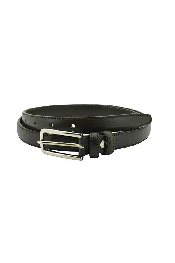 Conte Massimo, Ceinture Fine pour Femme en Cuir véritable, Made in Italy, Raccourcissement Possible, 2 cm de Haut