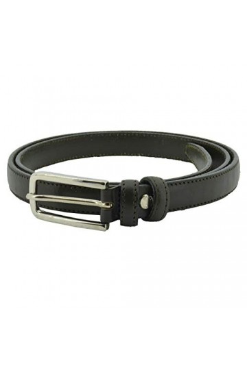 Conte Massimo, Ceinture Fine pour Femme en Cuir véritable, Made in Italy, Raccourcissement Possible, 2 cm de Haut