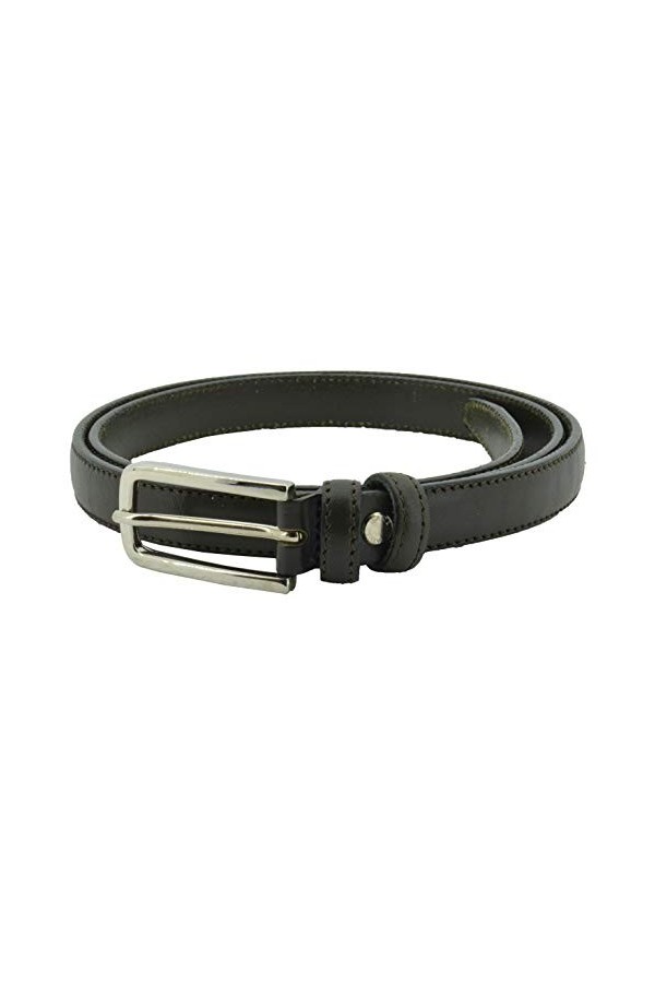 Conte Massimo, Ceinture Fine pour Femme en Cuir véritable, Made in Italy, Raccourcissement Possible, 2 cm de Haut