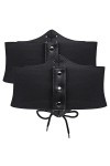 JasGood Lot de 2 ceintures corset pour femme - Ceinture à lacets - Ceinture large élastique pour costume dHalloween, 1 - Noi