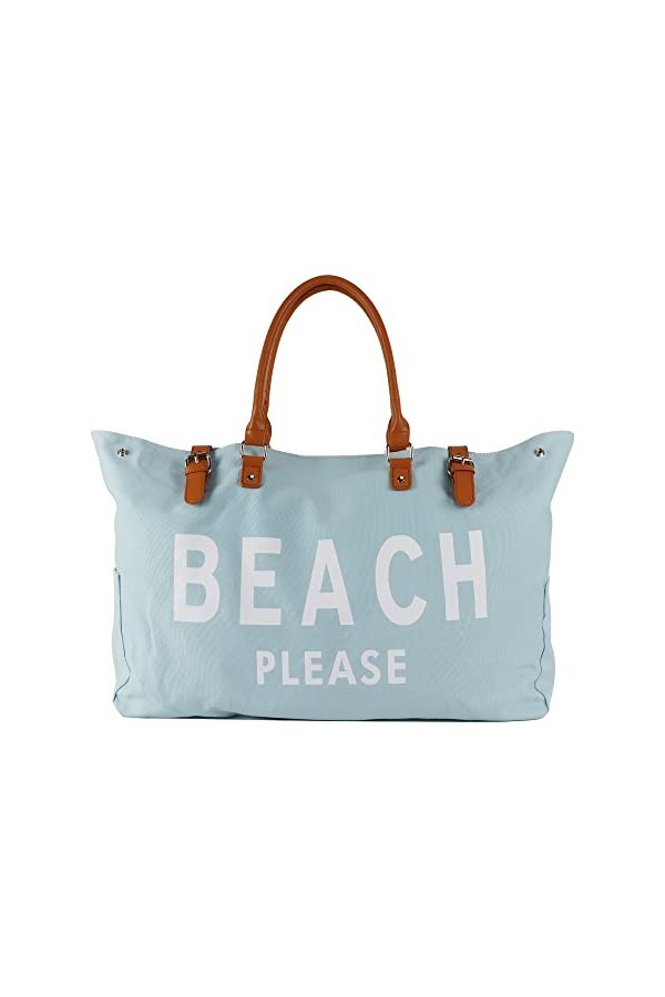 Lamyba Sac fourre-tout de plage pour femme imperméable et résistant au sable, bleu, X-Large