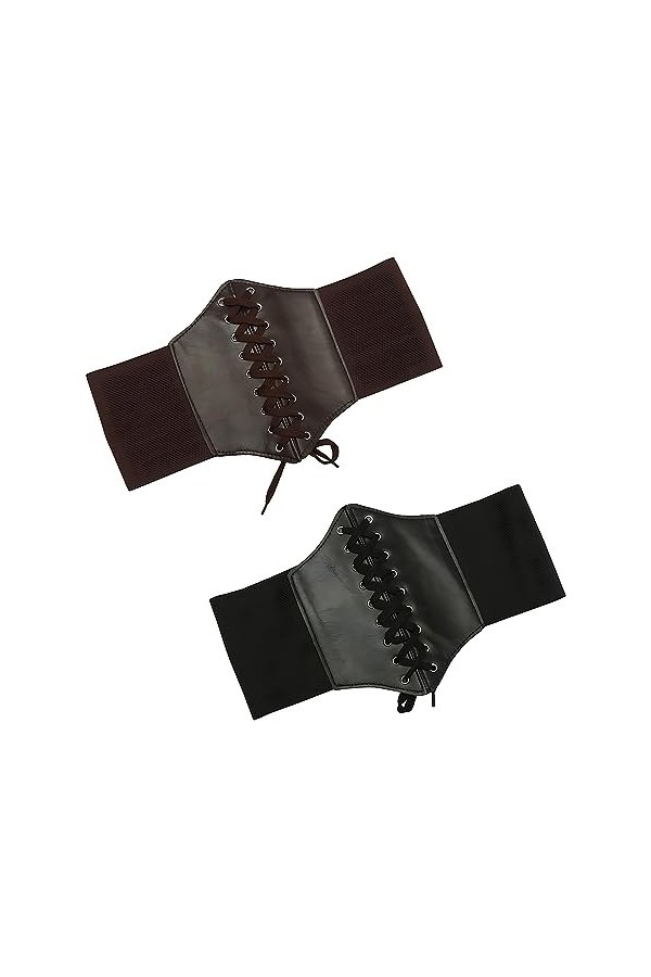 peiyee ceinture corset femme noire Rétro Ceinture pour Femme à Lacets ceinture corset femme Convient aux femmes avec jupes et