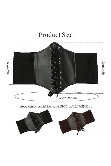peiyee ceinture corset femme noire Rétro Ceinture pour Femme à Lacets ceinture corset femme Convient aux femmes avec jupes et