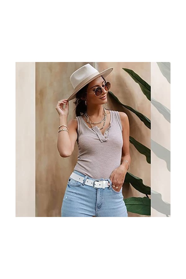 JasGood Ceinture en cuir pour femme - Pour jeans - Noir - Avec boucle ardillon, 3 - Blanc., 120cm Passt Taillengröße 91-105cm