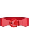 JasGood Ceinture extensible pour femme - Vintage - Large ceinture élastique - Tendance, 2-Rouge., taille106/125 cm 
