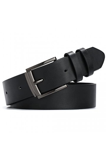JasGood Ceinture en cuir pour femme - Pour jeans - Noir - Avec boucle ardillon, 2 - Noir, 100cm Passt Taillengröße 65-75cm 