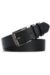 JasGood Ceinture en cuir pour femme - Pour jeans - Noir - Avec boucle ardillon, 2 - Noir, 100cm Passt Taillengröße 65-75cm 