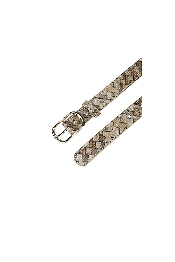 Allegra K Ceinture en similicuir pour femme avec boucle ardillon en métal et motif tissé - Vert - taille 31/38"