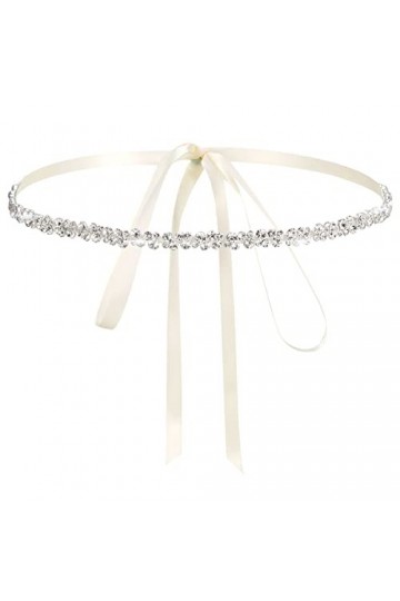 Firtink Ceinture de mariée avec strass,Ceinture de mariage en cristal,Ceinture de mariage argentée avec perles scintillantes,
