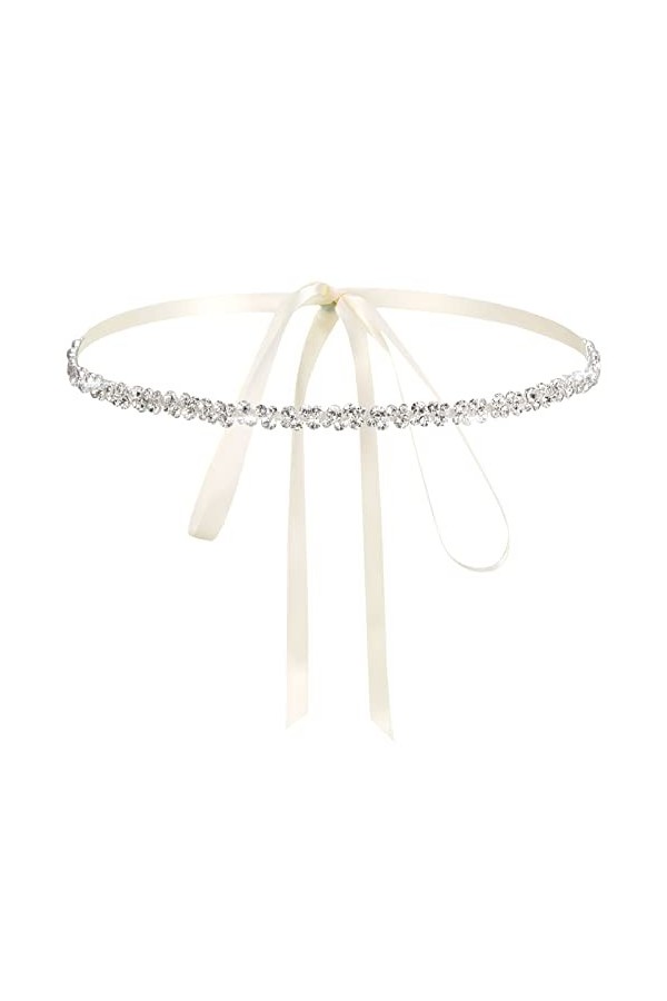 Firtink Ceinture de mariée avec strass,Ceinture de mariage en cristal,Ceinture de mariage argentée avec perles scintillantes,