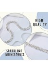Firtink Ceinture de mariée avec strass,Ceinture de mariage en cristal,Ceinture de mariage argentée avec perles scintillantes,
