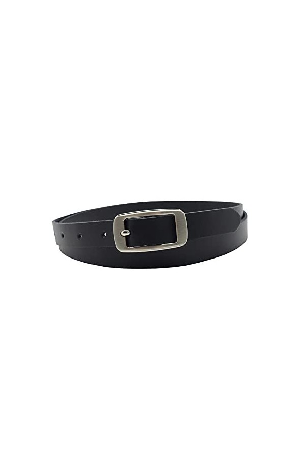 NK Belt GmbH Ceinture en cuir de vachette pour femme - Noir - Fabriquée en Allemagne - 2 cm, Noir , S