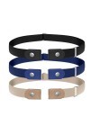 Udekit Pas de Boucle Ceinture élastique Extensible Taille Ceinture Boucle Libre pour Jeans Pantalons 3 pièces/ensemble 