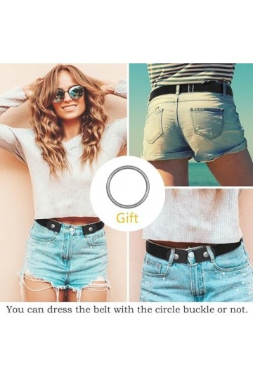 Udekit Pas de Boucle Ceinture élastique Extensible Taille Ceinture Boucle Libre pour Jeans Pantalons 3 pièces/ensemble 
