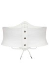JasGood Corset à lacets pour femme - Large bande élastique - Waspie - Ceinture de taille pour femme, 4 - Blanc., taille 78/87