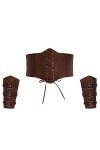 GRACE KARIN Ceinture Elastique Femme Vintage Années 50 Gothique pour Robe Blouse Belt Cuir Toutes les Saisons Ensemble-Marron