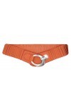 Van Der Rich ® - Ceinture Elastique Large Boucle Ovale Croisé - Femme Orange,TU 