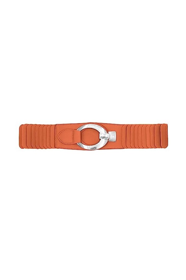 Van Der Rich ® - Ceinture Elastique Large Boucle Ovale Croisé - Femme Orange,TU 