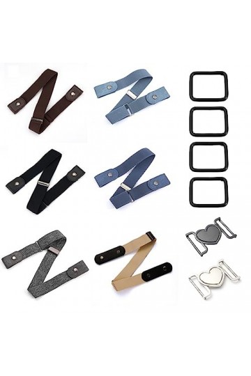 W Rxkiocs 6 Pièces Ceinture Elastique Femme Invisibles Ceinture Sans Boucle Ceinture Elastique Durables et Confortables Avec 