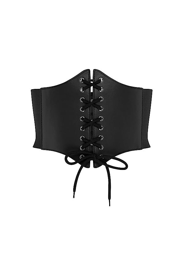 BlackButterfly Elastique Halloween Cosplay Costume Taille Attache Serre-taille Corset Ceinture Noir, XXL 