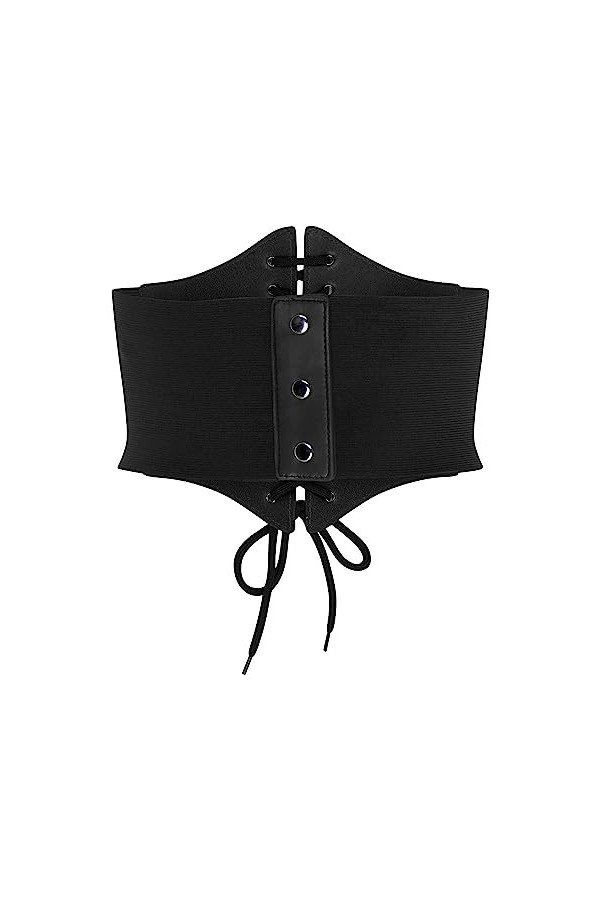 BlackButterfly Elastique Halloween Cosplay Costume Taille Attache Serre-taille Corset Ceinture Noir, XXL 