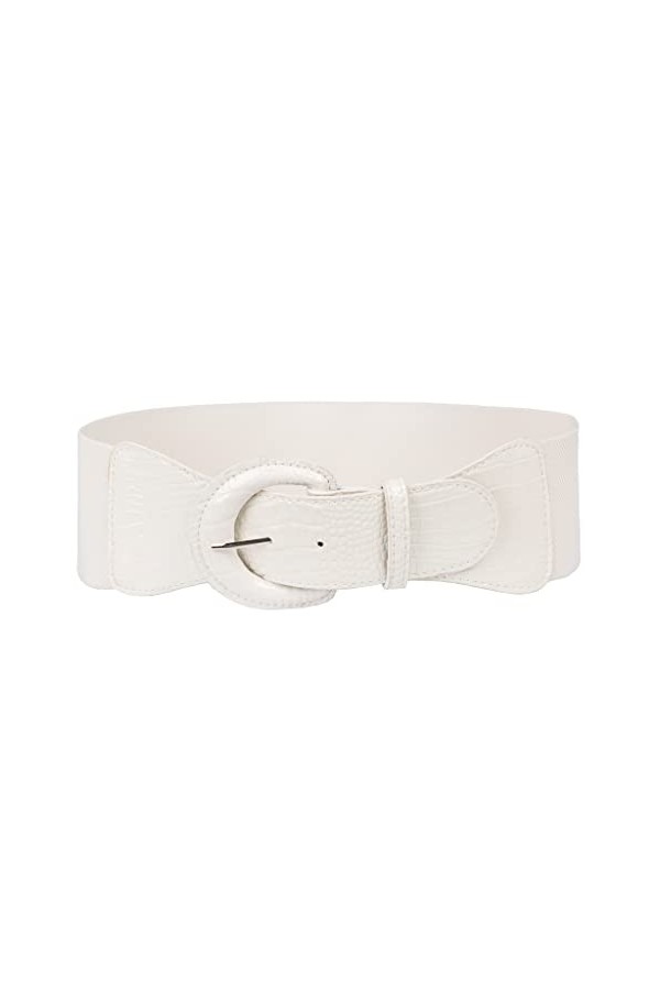 GRACE KARIN Ceinture Femme Grande Taille Ceinture Belt Cuir pour Robe Cocktail Formel Travail Blanc -10 XL