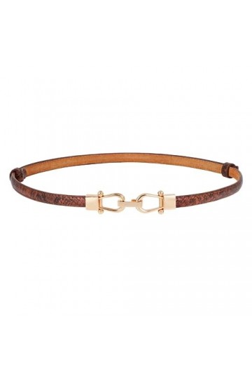 JasGood Ceinture fine réglable en cuir pour femme avec boucle imbriquée pour robe, 3-marron/une pièce, 120cm Anzug für Taille